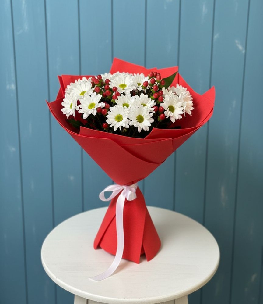 Букет цветов из: Хризантемы в Новоселье Ленинградская область