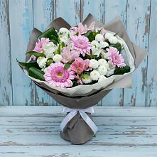 Букет цветов из:  Герберы, Альстромерии и Хризантемы в Новоселье Ленинградская область