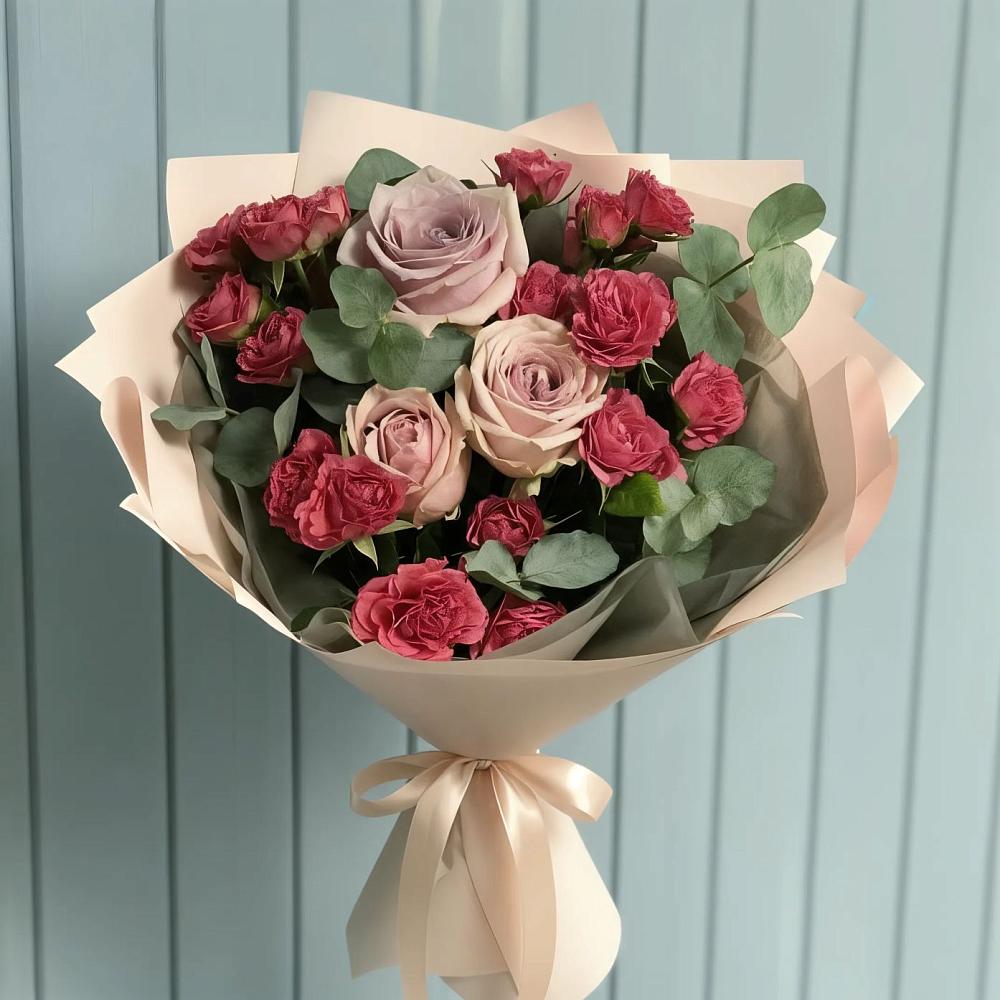 Букет цветов из: Гвоздики и Розы в Новоселье Ленинградская область