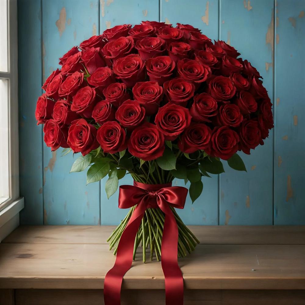 Букет Красные розы Блэк Меджик в Новоселье Ленинградская область