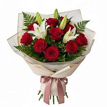 Букет цветов из:  Лилии и Розы в Новоселье Ленинградская область