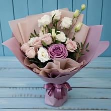 Букет цветов из:  Розы и Лизиантусы #REPLACE_PRED# Новоселье Ленинградская область