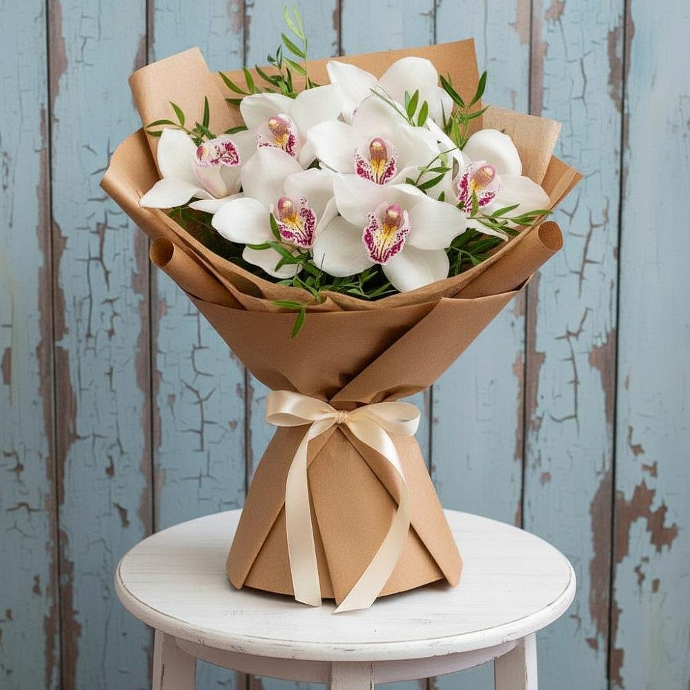 Букет цветов из: Орхидеи и Розы в Новоселье Ленинградская область