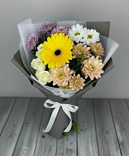 Букет цветов из:  Розы, Герберы и Хризантемы в Новоселье Ленинградская область