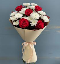 Букет цветов из:  Розы и Хризантемы в Новоселье Ленинградская область