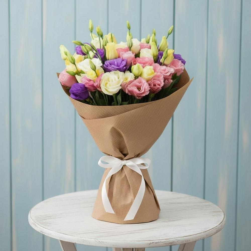 Букет цветов из: Лизиантусы в Новоселье Ленинградская область