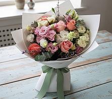 Букет цветов из:  Розы, Лизиантусы и Гвоздики #REPLACE_PRED# Новоселье Ленинградская область