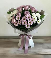 Букет цветов из:  Хризантемы и Розы #REPLACE_PRED# Новоселье Ленинградская область