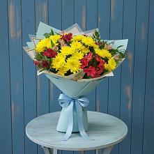 Букет цветов из:  Альстромерии и Хризантемы в Новоселье Ленинградская область