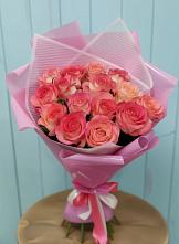 Букет 15 Розовых роз Равель в Новоселье Ленинградская область