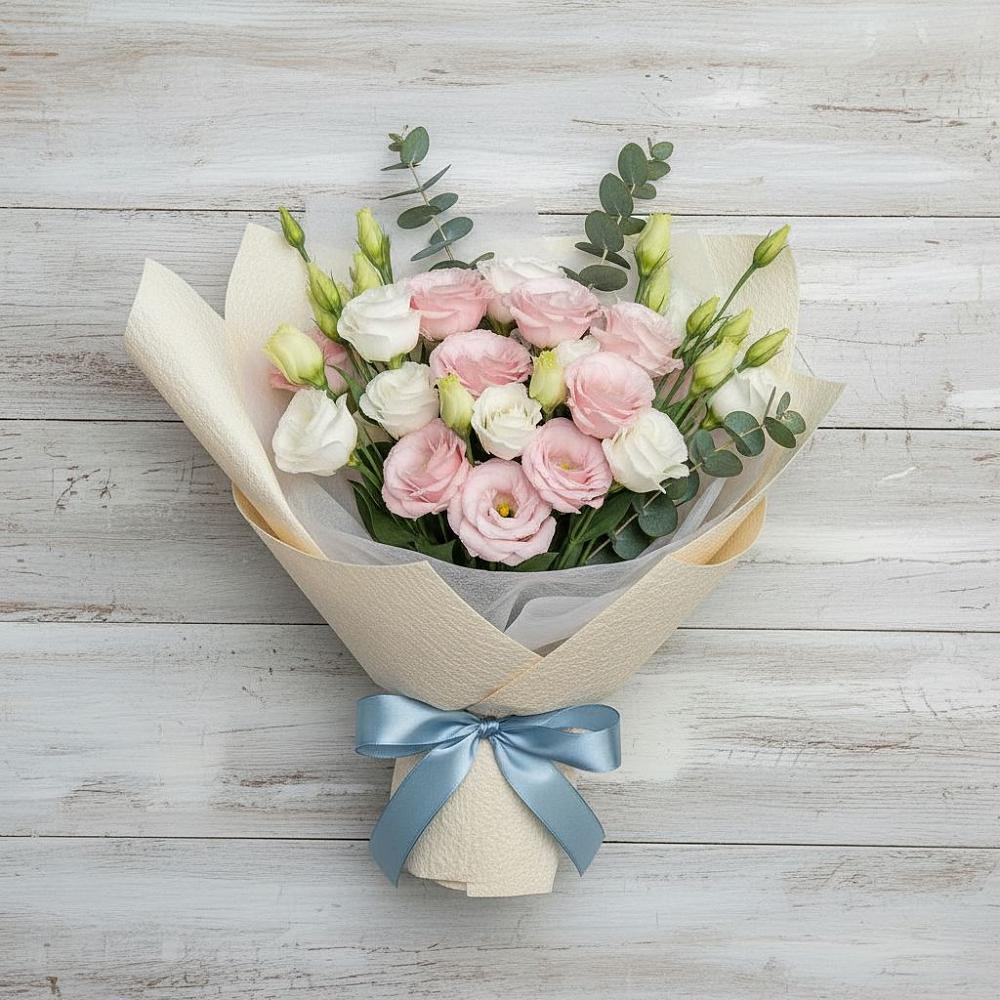 Букет цветов из: Лизиантусы в Новоселье Ленинградская область